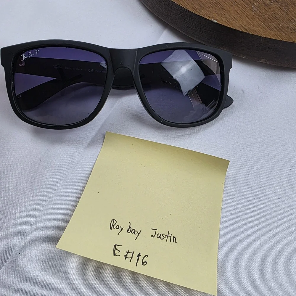 Ray-Ban RB4165 Justin Sunglasses Mens 54-16-145 Black Gray Polarized Square